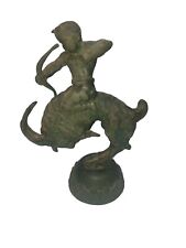 Antique Bronze Sculpture Boy Riding a Ram Made In Austria Cold Painted Bronze picture