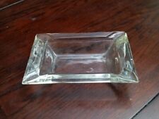 MCM Clear Heavy Glass Retro 7 x 5 inch Rectangle Ashtray MCM Decor Fast Shipping picture