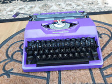 Vintage double purple Torpedo 40 portable typewriter working with case picture