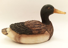 Vintage Solid Resin Carved Duck Mallard Figurine Sculpture 8.5'' picture