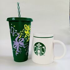 Starbucks Lot of Travel Mug Coffee Cup No Spill w Silicone Cap & Tumbler w Straw picture