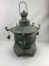 14” Tall Japanese Style Hanging Lantern Hexagon Check pattern picture