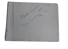 Wally Wallace Berry Signed Autograph Page [40s] picture