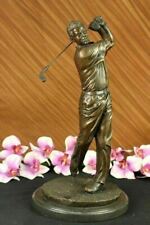 Art Decor Bronze tone Sculpture Statue Figure Golf Player Golfer 12
