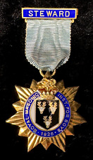 1926 ROYAL MASONIC INSTITUTION FOR BOYS STERLING SILVER STEWARD MEDALLION picture