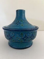 Vintage 1960’s Bitossi Rimini Blue Spagnolo Lidded Jar Italy picture