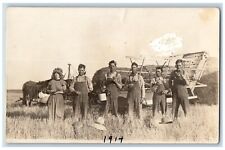 Farming Workers Postcard RPPC Photo Occupational Molie Ringerburg 1914 Antique picture