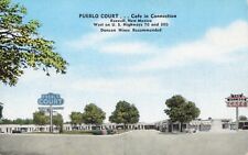 Roswell NM New Mexico, Pueblo Court Motel & Cafe Advertising, Vintage Postcard picture