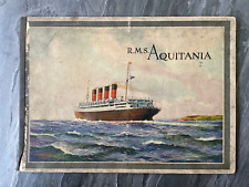 WOW Original EARLY RMS Aquitania Cunard Line Antique Information Brochure Book picture