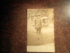 WW1 SOLDIER WITH CANNON RPPC POSTCARD BY WM. J. HELMKE, UTICA, N.Y picture