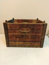 Vintage Antique St. Charles Dairy Wood and Metal Milk Crate picture
