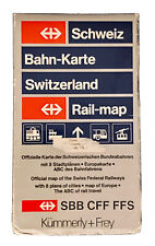 VTG 1982 Kummerly + Frey Official Map of Swiss Federal Railway Large Fold Out picture