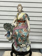 Chelsea Derby Porcelain Juno With Peacock Figurine picture
