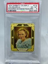 1934 Garbaty Film Star Series 2 Embossed Cigarette Card #279 Lida Baarova PSA 6 picture