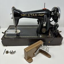 1890 - 1920 SINGER STAR Antique Sewing Machine w/Foot Pedal & Case ✅WORKS *READ* picture