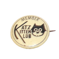Katz Kitten Klub 1930's Pin, Very Rare Member Pin/Button, Vintage Collectible picture
