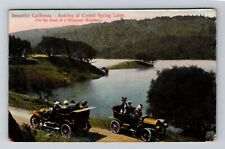 Crystal Spring Lake CA-California, Autoing at the Lake, c1911 Vintage Postcard picture