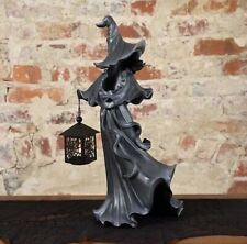 Authentic Cracker Barrel Black Resin Witch 18” With LED Lantern 2023 Decor - NIB picture