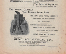 1898 ad KORONA CAMERAS Turner-Reich Lens Series VI Gundlach Optical Rochester NY picture
