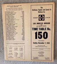ATSF RY (Santa Fe) 11/7/54 Employee Timetable-Los Angeles Division picture