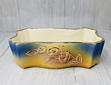 Vintage SHAWNEE Usa Pottery #181 Planter Blue Yellow Gold Succulents MCM Cute picture