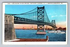 Camden NJ-New Jersey, Delaware River Bridge, Vintage Postcard picture