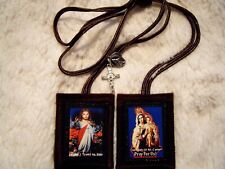 Jesus I Trust You Brown Scapular  100% Wool Hand Made in USA picture