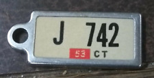 Vintage 1953 Connecticut Disabled American Veterans Mini License Plate Key Tag picture