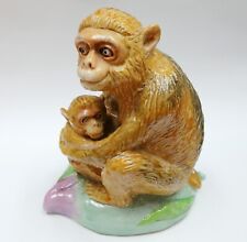 Vintage Monkey & Baby Sitting on Peach 6.5