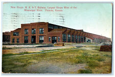 1908 New Shops MK & T Railway Largest Shops Parsons Kansas KS Antique Postcard picture