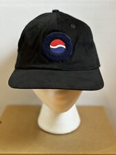 Vintage Genuine Pepsi Products Snapback Hat Baseball Cap Textured Logo Black picture