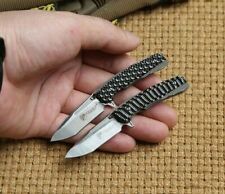Premium Mini Drop Point Folding Knife Pocket Hunting M390 Steel Titanium Handle picture