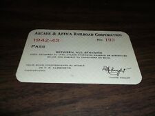 1942-1943 ARCADE & ATTICA RAILROAD EMPLOYEE PASS #109 picture