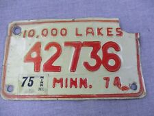 Ventage Motorcycle License Plate Minnesota 1974 Biker Man Cave Wall Decor 42736 picture