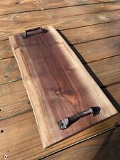Large Black Walnut charcuterie serving Tray with handles. picture