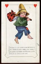 VALENTINE Postcard 1922 Humor Cupid Tramp Hearts by Whitney. Love & Romance picture