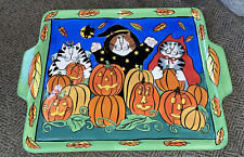 CATZILLA Candace Reiter - Cat Pumpkin Halloween Serving Platter - 16