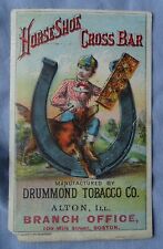 Horseshoe Cross Bar Drummond Tobacco Co. Alton Illinois Boston Trade Card (poor) picture