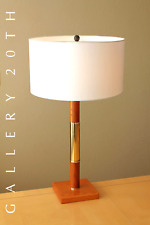 RARE DANISH MODERN BRASS AND WALNUT DESK LAMP DESIGNER DECOR VTG 70S 80S picture