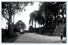 c1930's Random Road Steps Boys Bench View Malaysia RPPC Photo Unposted Postcard picture