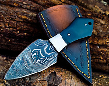 SHARD®™ CUSTOM HAND FORGED Damascus Steel DAGGER EDC Mini Neck Knife W/Sheath picture