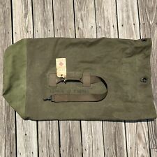 Vtg 1952 Korean War US Army Duffle Bag Type 1 Named Soldier Combs Railway Tag picture
