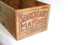c1920s Diamond Match Company Searchlight Matches Wood Crate VG Cond. picture