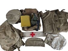 Lot of 8 x WW1 US  Military, medic Pack, gas mask, military jacket, and more picture