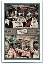 The Lobster Main Dining Room And The Cave New York NY Dual View Vintage Postcard picture