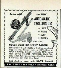 1956 Print Ad Automatic Trolling Jig Fishing Lures EW Sales Whittier,CA picture