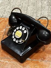 VINTAGE BELL SYSTEM BLACK ROTARY DIAL TELEPHONE PHONE WESTERN ELECTRIC F1 302 picture