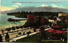 English Bay Englesea Lodge Sylvia Court Vancouver Canada Divided Postcard 1930s picture