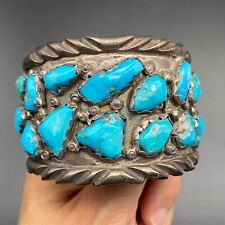 Vintage Zuni Angie Angelita Cheama Turquoise Silver Bracelet Cuff 7