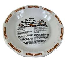 Vintage Watkins 1983 Mexican Sombrero Pie Glazed Ceramic Pie Dish Plate  picture